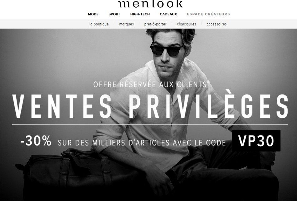 Menlook est en Vente Privée !