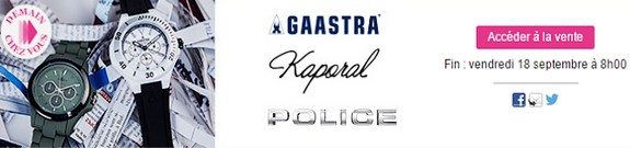 vente privee montres gaastra kaporal police