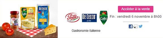 vente privee nourriture gastronomie italienne