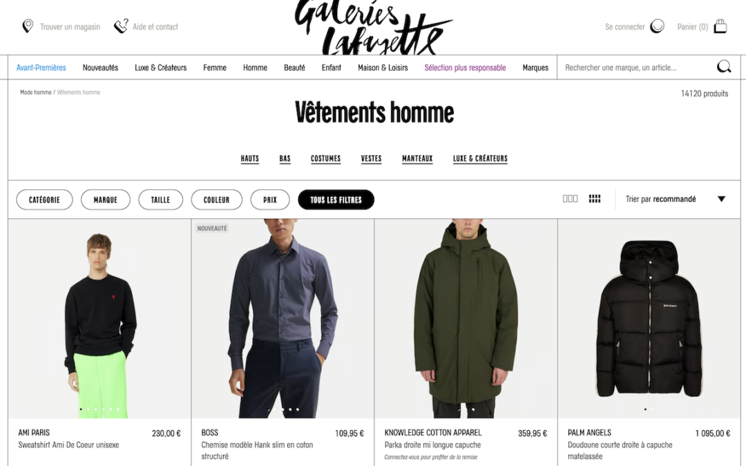 La mode homme aux Galeries Lafayette : Le choix & les prix !!